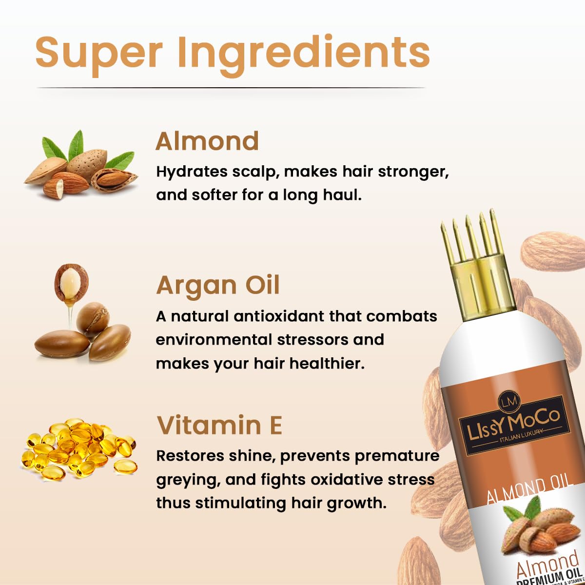 Almond Hair Oil For Softens Hair Texture (100 ml)