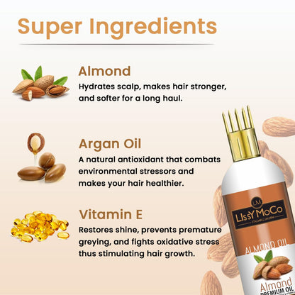 Almond Hair Oil For Softens Hair Texture (100 ml)