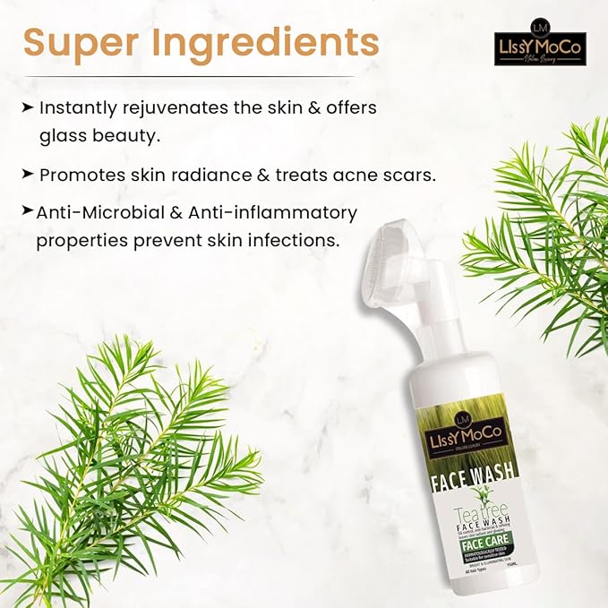 Tea Tree Face Wash for Promotes Skin Radiance, Combats Acne, Treats acne & smoothen skin
